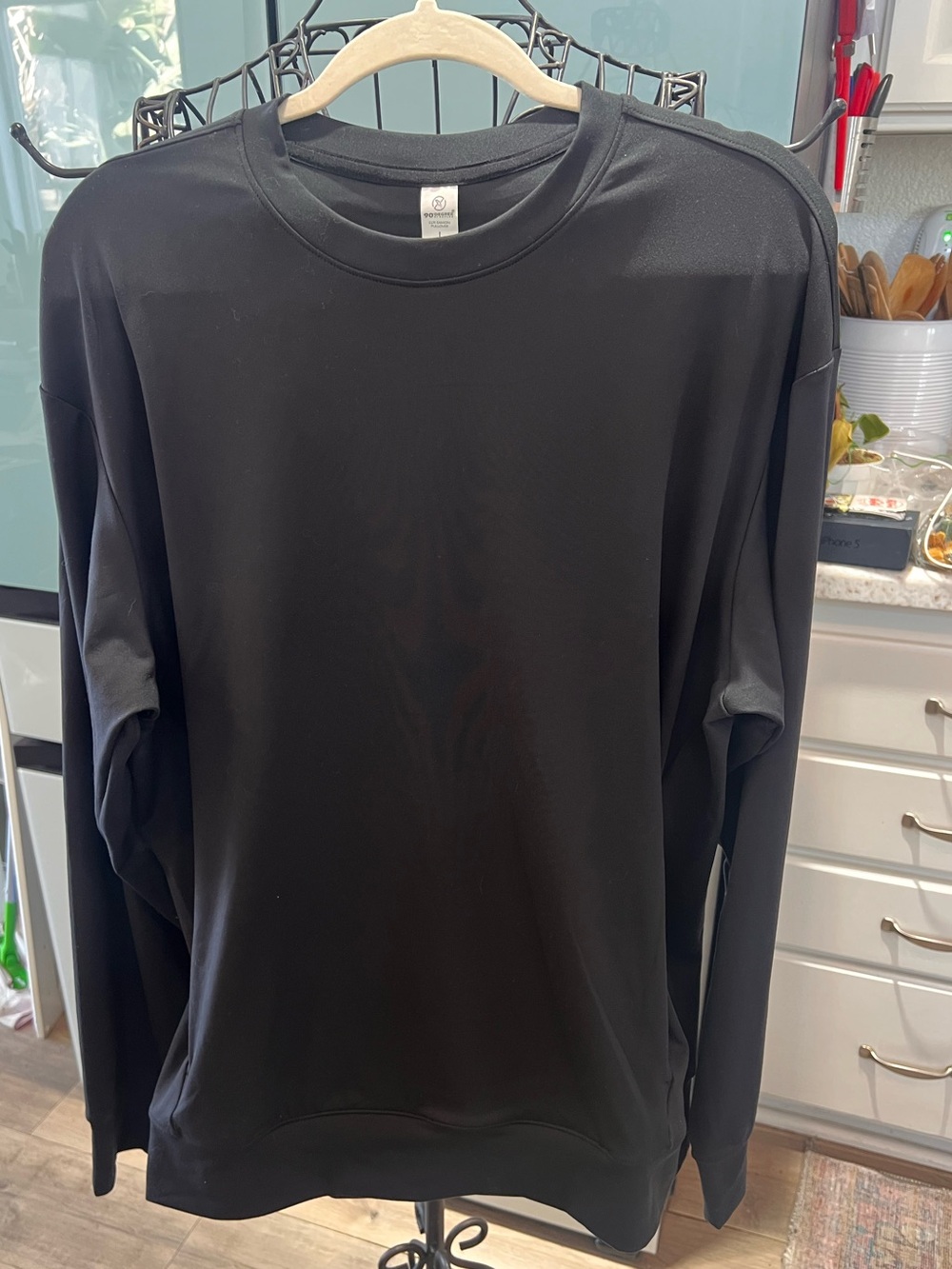 90 Degree by Reflex NWOT Lux Eamon Pullover Sweatshirt Black Large
